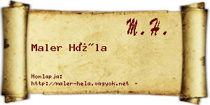 Maler Héla névjegykártya